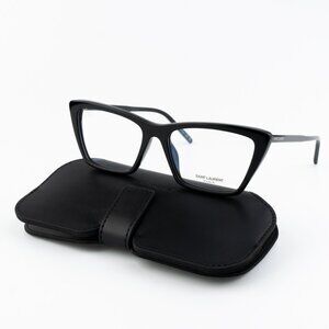 NEW Saint Laurent SL737 Mica Thin OPT 001 Black Cat Eye Unisex Eyeglasses